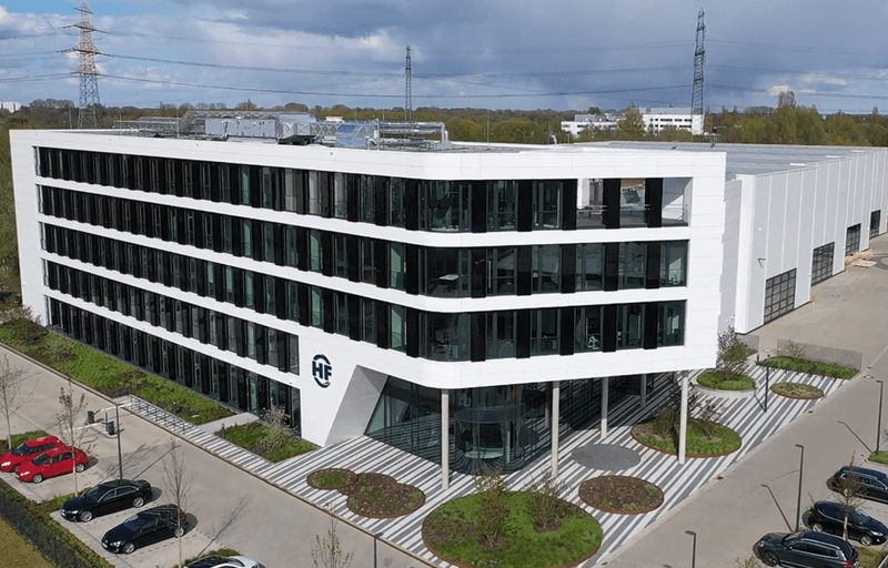 Exterior view of the HF GROUP office building in Hamburg-Harburg, Germany