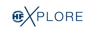 Blue HF XPLORE logo