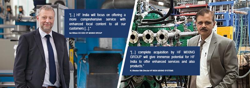 Ian Wilson, Co-CEO of HF MIXING GROUP, and N. Bhaskar, Site Manager at HF ​​India, emphasize HF's commitment to the Indian market.