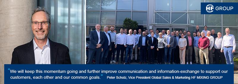 At the HF MIXING GROUP's internal global sales meeting at the Freudenberg site, sales colleagues from all over the world were able to discuss cooperation, information exchange and customer orientation very successfully.