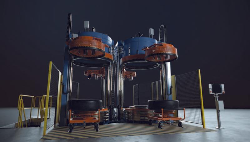 The picture shows an opened curing press.