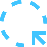 Blue circular loading icon with five segments and an arrow pointing counterclockwise, indicating progress or loading.